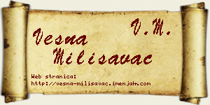 Vesna Milisavac vizit kartica